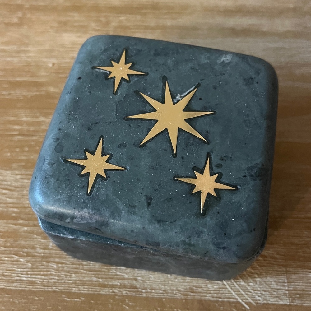 Catherine Martin for Anthropologie. Green Starry Night Marble Trinket Box.